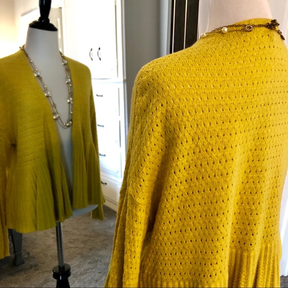 Anthropologie Moth Peplum Open Front Cardigan - Picture 4 of 6